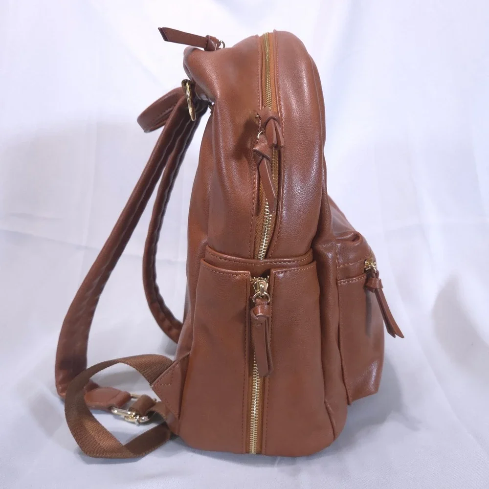 MAEDN All Day Backpack Medium Vegan Leather Saddle Diaper Bag Travel Cottagecore